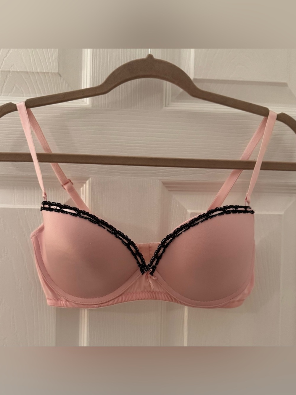 Victoria's Secret Pink Bra with Black Lace Trim
